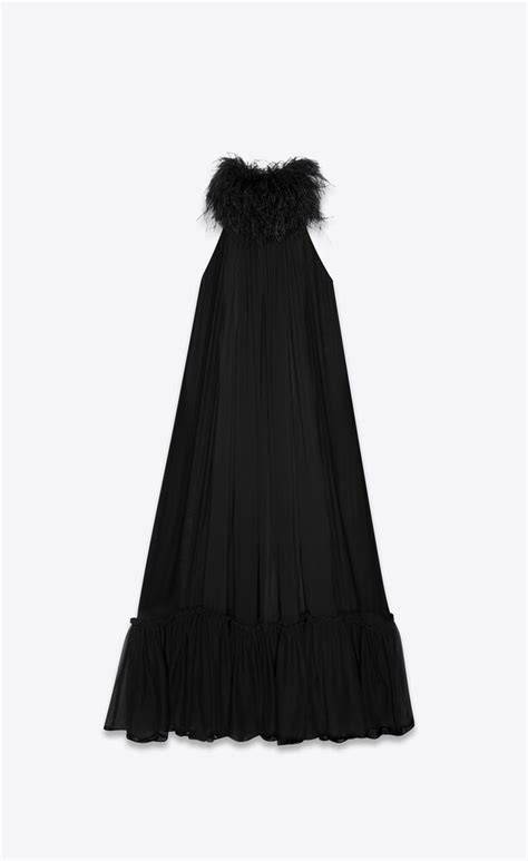 ysl feather dress|YSL slip dresses.